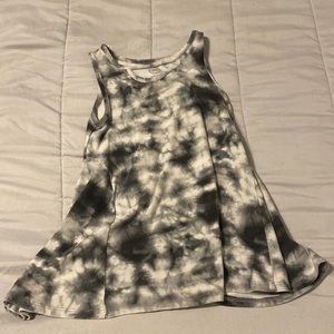 A gray/black and white tang top